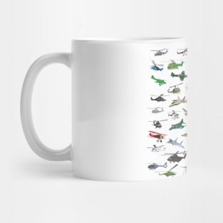 Various Colorful Airplanes and Helicopters Mug